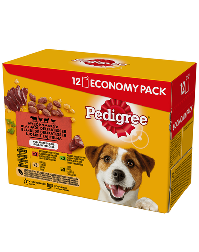 PEDIGREE Adult cu miel, pasăre și vită12x100g