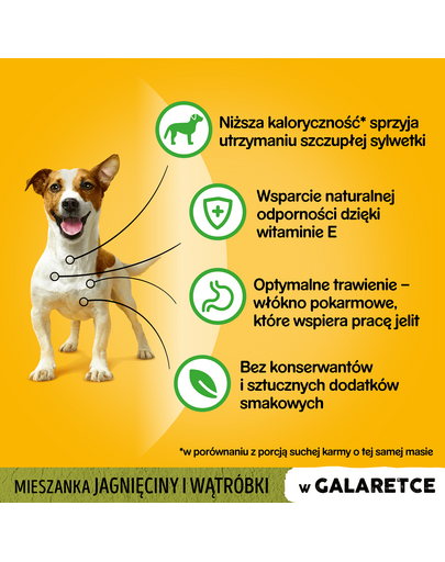 PEDIGREE Hrana umeda pentru caini adulti, carne de miel si ficat in aspic, set 24 x 100 gr