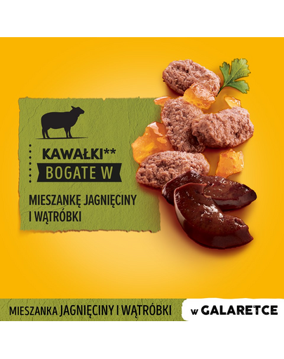 PEDIGREE Hrana umeda pentru caini adulti, carne de miel si ficat in aspic, set 24 x 100 gr