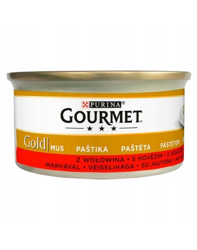 GOURMET Gold Mus hrana umeda pentru pisici adulte, cu vita 24 x 85g fera.ro imagine 2022