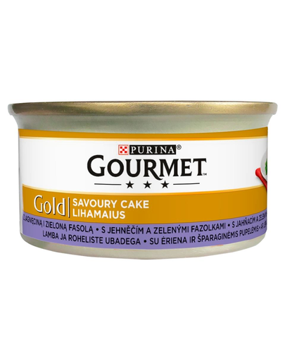 Gourmet gold savoury cake hrana umeda cu miel si fasole verde pentru pisici adulte 24 x 85 g