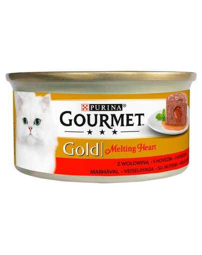 GOURMET Gold Melting Heart Hrana umeda cu vita pentru pisici adulte 85g