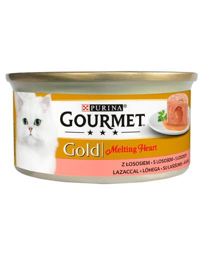 Gourmet gold melting heart hrana umeda pentru pisici, cu somon 24 x 85g