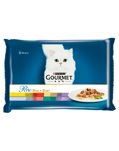 GOURMET Perle Duet hrana umeda pentru pisici, mix carne 48 x 85g