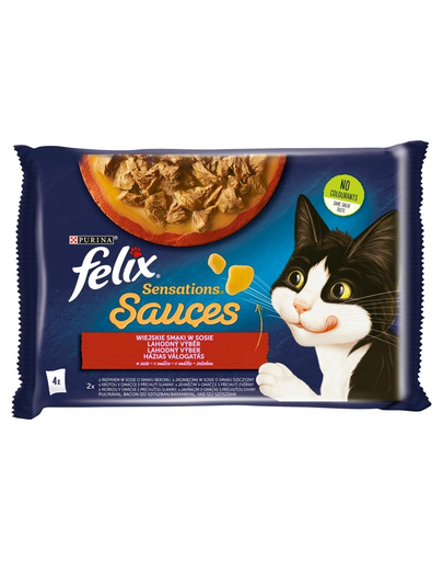 FELIX Sensations Sauce Hrana umeda cu miel si curcan in sos pentru pisici adulte/sterliizate 4x85g