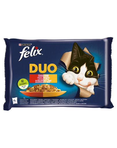 FELIX Duo Hrana umeda cu mix de carne pentru pisici adulte sterilizate 48x85g Felix imagine 2022
