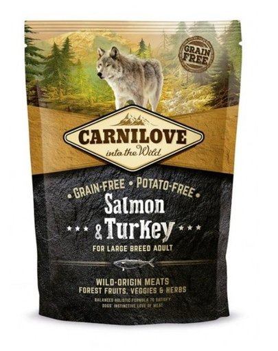 CARNILOVE Salmon&amp;Turkey Adult large breed Hrana uscata pentru caini adulti de talie mare, cu somon si curcan 4 kg