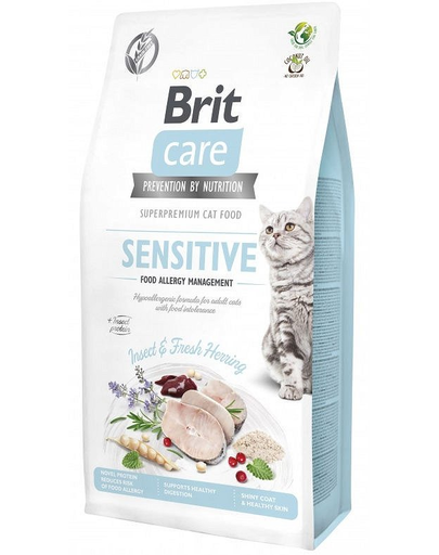 BRIT Care Grain-free Insect&herring sensitive Hrana uscata fara cereale hipoalergenica pentru pisici cu tractul digestiv sensibil 7 kg BRIT