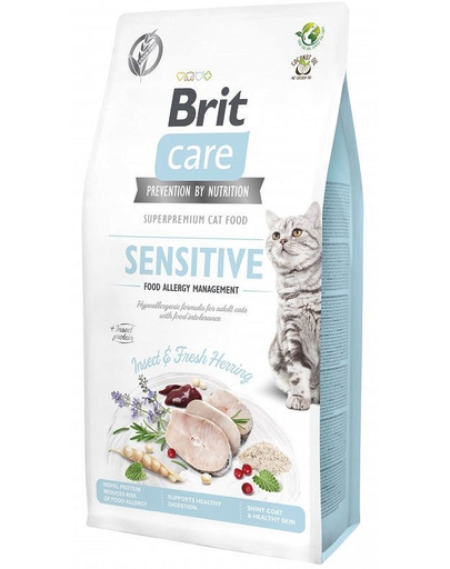 BRIT Care Grain-free Insect&herring Sensitive Hrana Uscata Fara Cereale Hipoalergenica Pentru Pisici Cu Tractul Digestiv Sensibil 7 Kg