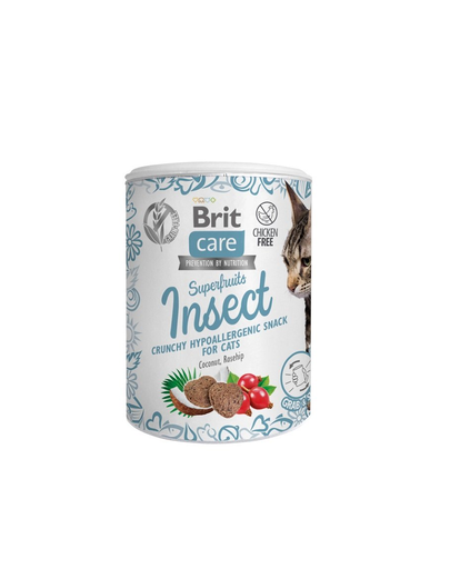 BRIT Care Cat Snack Superfruits recompense pentru pisici, cu insecte 100 g