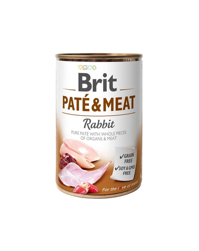 BRIT Pate&Meat rabbit Hrana umeda pentru caini adulti, cu iepure, set 6 x 400 g 400 imagine 2022