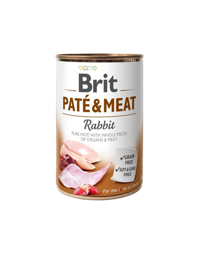 BRIT Pate&amp;Meat rabbit Hrana umeda pentru caini adulti, cu iepure, set 6 x 400 g