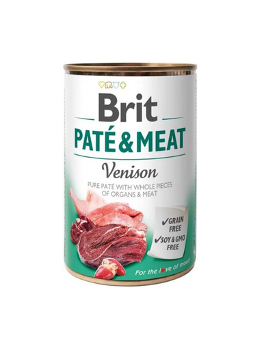 BRIT Pate&Meat venison Hrana umeda pentru caini adulti, cu vanat, set 6 x 400 g 400 imagine 2022