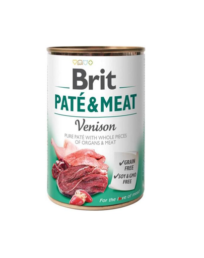 BRIT Pate&amp;Meat venison Hrana umeda pentru caini adulti, cu vanat, set 6 x 400 g