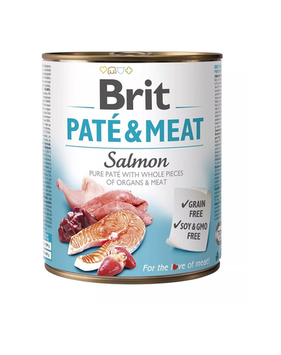 BRIT Pate&Meat salmon Hrana umeda pentru caini, cu somon, set 6 x 800 g 800 imagine 2022