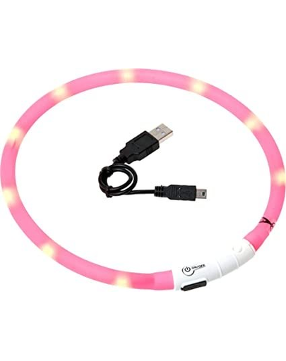 KARLIE FLAMINGO Zgarda Pentru Caini, Cu LED 70 Cm, Roz