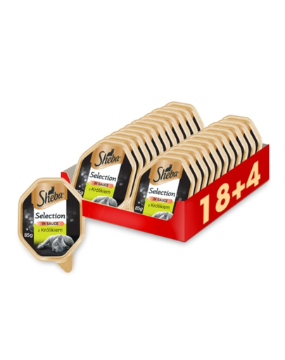 Sheba Selection In Sauce Hrana Umeda In Sos Pentru Pisici Adulte Cu Iepure 22 X 85G (18 + 4 Gratis)