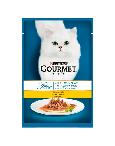 GOURMET Perle hrana umeda pentru pisici, cu pui 24x85g