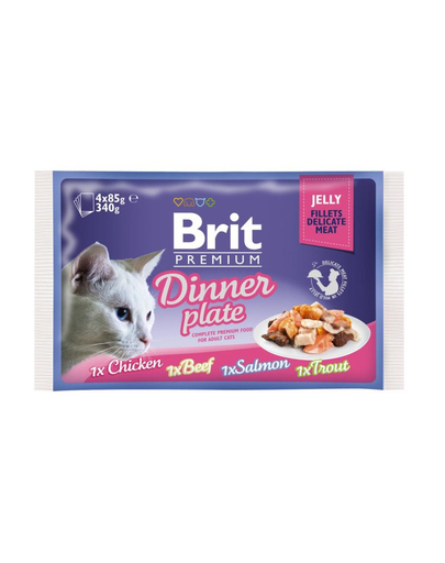 BRIT Premium Cat Dinner Plate file în jeleu – diverse aroame 340 g (4×85 g) (în imagine 2022