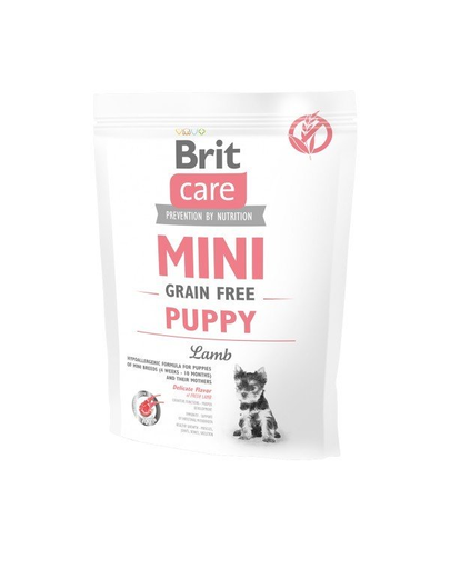 BRIT Care Mini Grain Free Mini Puppy Lamb hrana uscata caini juniori talie mica, cu miel 400 g