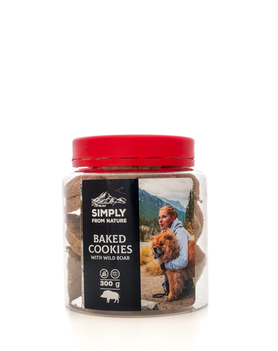 SIMPLY FROM NATURE Baked Cookies recompense pentru caini, cu mistret 3 x 300 g