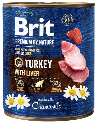 BRIT Premium by Nature Set hrana umeda pentru catei, cu curcan 6 x 800 g 800