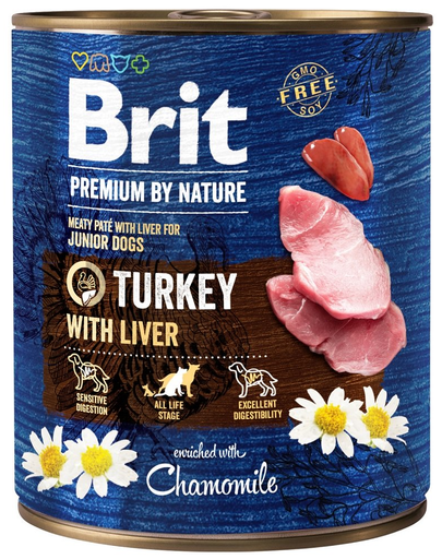 BRIT Premium By Nature Set Hrana Umeda Pentru Catei, Cu Curcan 6 X 800 G