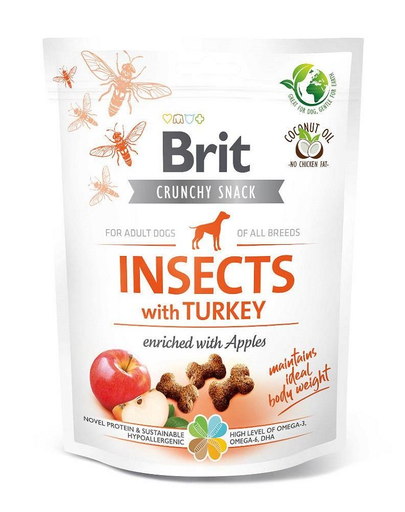 BRIT Care Dog Crunchy Crakcer Insect&Turkey recompense crocante pentru caini, cu insecte si curcan 200 g