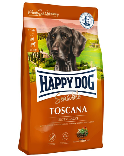 HAPPY DOG Supreme Toscana Hrana uscata pentru caini adulti, cu rata si somon 12.5 kg 12.5 imagine 2022