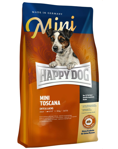 HAPPY DOG Mini Toscana hrana uscata caini adulti de talie mica, cu rata 4 kg adulti