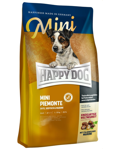 HAPPY DOG Mini Piemonte - rață și castane 1 kg