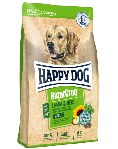 HAPPY DOG NaturCroq  hrana uscata caini adulti, cu miel si orez 4 kg