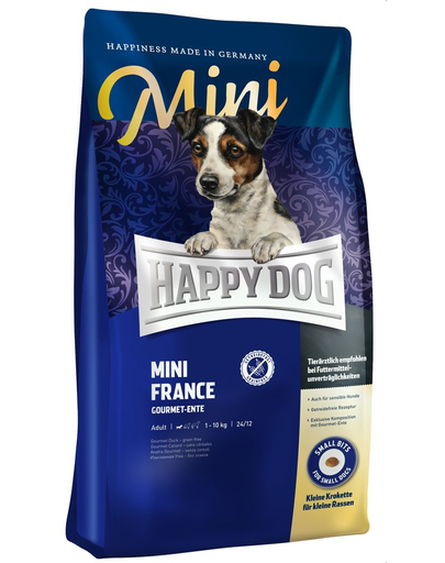 HAPPY DOG Mini France Hrana uscata pentru caini adulti de talie mica cu sistem digestiv sensibil, cu rata 4 kg Adulti