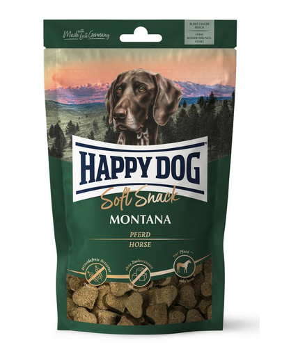 HAPPY DOG Soft Snack Montana, gustari pentru caini, cu cal, 100 g