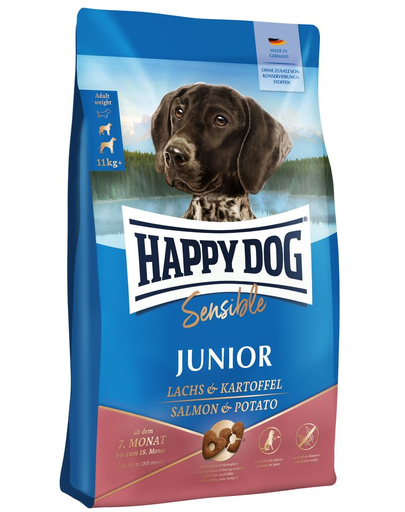 HAPPY DOG Sensible Junior Lachs Hrana Uscata Pentru Caini Junior Cu Sensibilitati 10 Kg