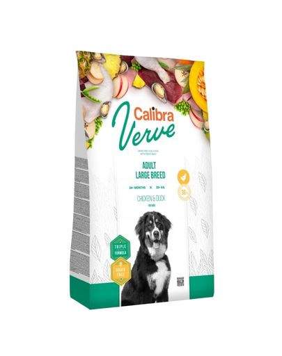 CALIBRA Dog Verve GF Adult Large Chicken&Duck Hrana Uscata Pentru Caini Adulti, Cu Pui Si Rata 12kg