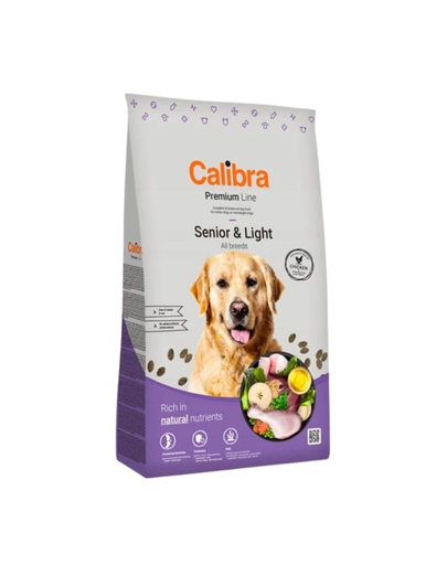 CALIBRA Dog Premium Line Senior&Light Hrana Uscata Pentru Caini Seniori Si/sau Caini Supraponderali 12 Kg