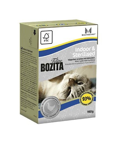 BOZITA Indoor&Sterilised hrana umeda pentru pisici sterilizate, de interior 190 g BOZITA