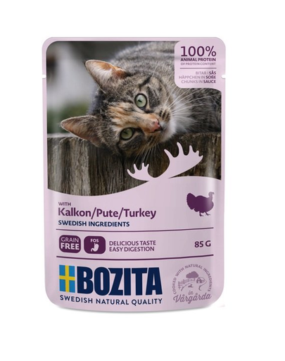 BOZITA Turkey Hrana umeda pentru pisici, curcan in sos 85 g BOZITA