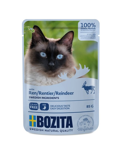 BOZITA Reindeer Hrana umeda pentru pisici adulte, cu carne de ren in sos 85 g BOZITA imagine 2022