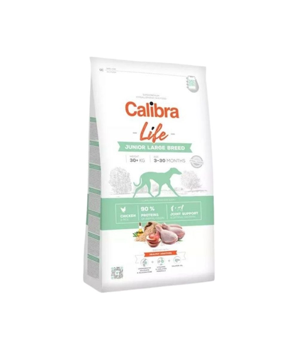 CALIBRA Dog Life Junior Large Breed Chicken hrana uscata superpremium pentru caini juniori talie mare 12 kg Calibra
