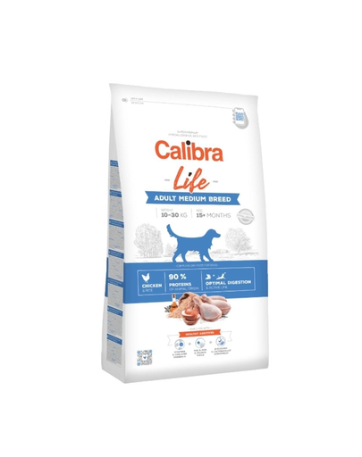 CALIBRA Dog Life Adult Medium Breed Chicken hrana uscata superpremium pentru caini adulti de talie medie 12 kg Calibra