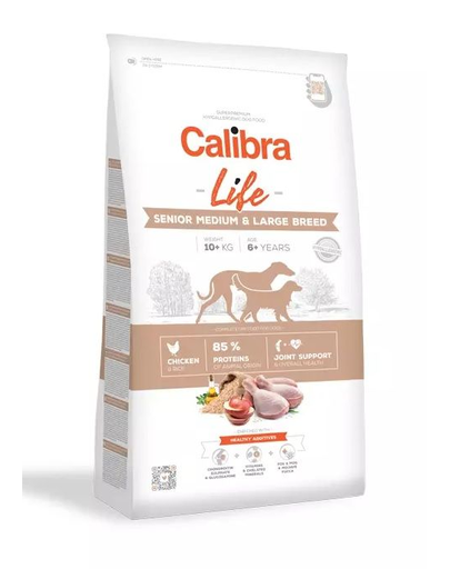 CALIBRA Dog Life Senior Medium&Large Chicken hrana uscata pentru caini seniori de talie medie si mare 12 kg Calibra