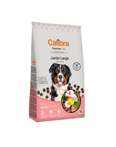 CALIBRA Dog Premium Line Junior Large Hrana Uscata Completa Pentru Caini Juniori De Talie Mare 12 Kg