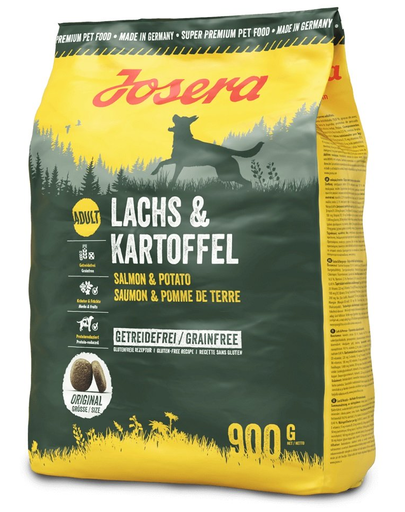 JOSERA Lachs &amp; Kartoffel hrana fara cereale pentru caini adulti, cu somon si cartofi 900g