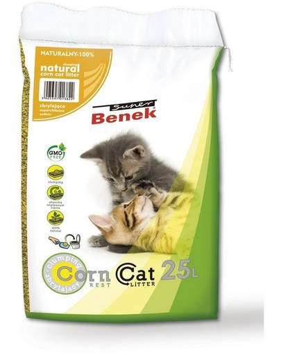BENEK Super Corn Cat Asternut din porumb pentru litiera 25 L Asternut