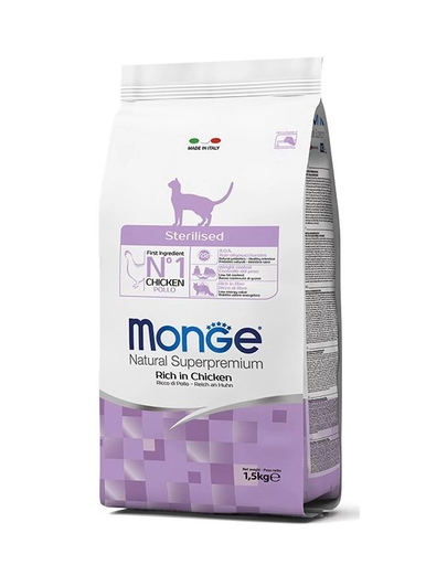 MONGE Cat Sterilised hrana uscata pisici sterilizate, cu pui 400 g