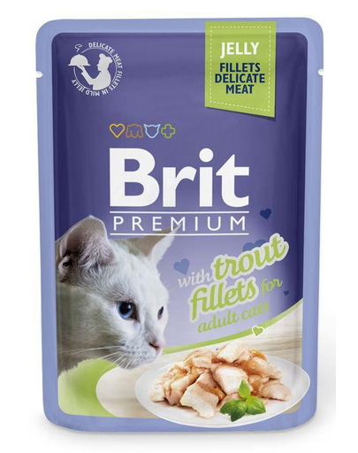 BRIT Premium Fillets In Jelly Set Hrana Umeda Pentru Pisici Adulte, Pastrav In Aspic 24 X 85g