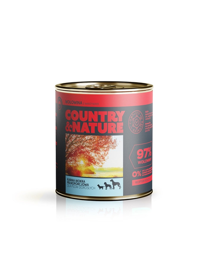 COUNTRY&NATURE Hrana Umeda Fara Cereale Pentru Caini, Cu Vita 850 G