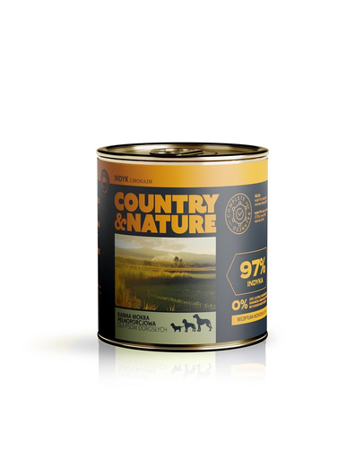 COUNTRY&amp;NATURE Hrana umeda fara cereale pentru caini adulti, cu curcan 410 g